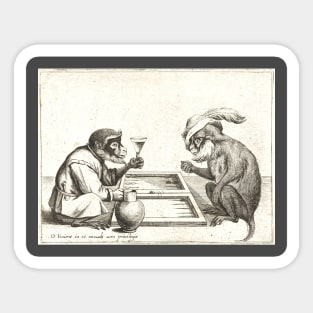Monkey Backgammon Sticker